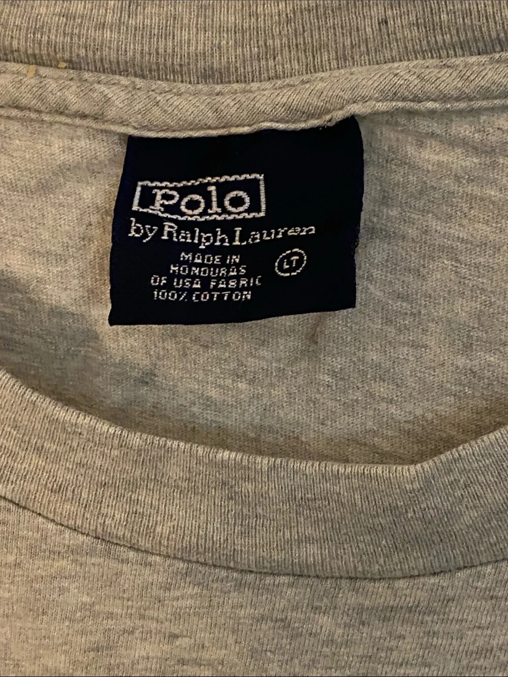 Polo Ralph Lauren Classic Pocket Tee - Light Gray Size Large Tall 100% Cotton